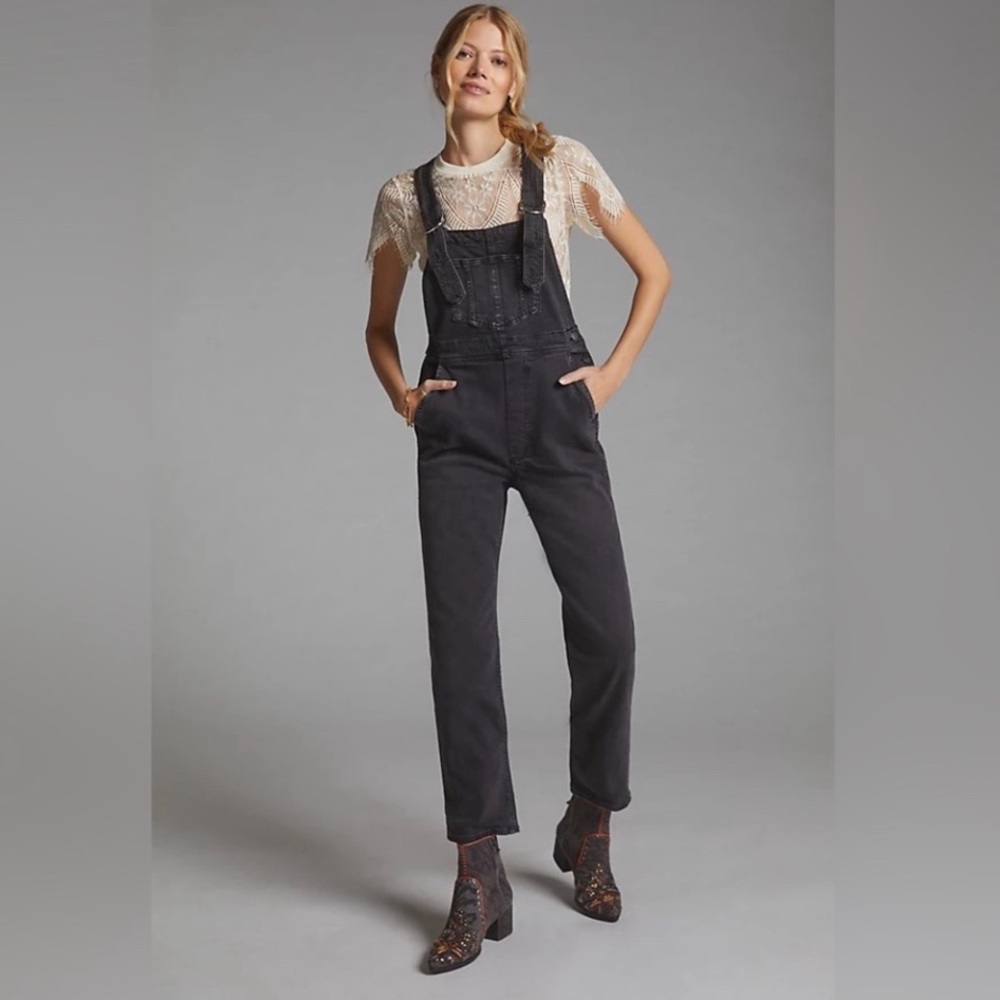 Anthropologie Joe’s Jeans The Honor  Black Denim Overalls RARE